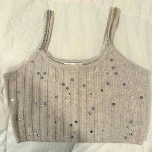 Love shack fancy cashmere cropped tank